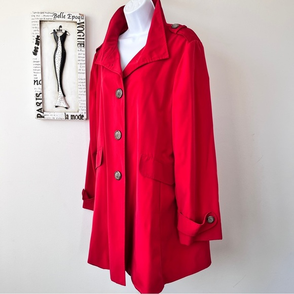 Vintage Marvin Richard’s Red Swing Trench Coat Raincoat Women’s Size XL - Picture 3 of 15